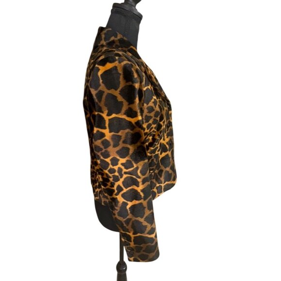Vintage Harve Benard Leopard Print Short Blazer Jacket 8P Mob Wife City Glam - Picture 3 of 7